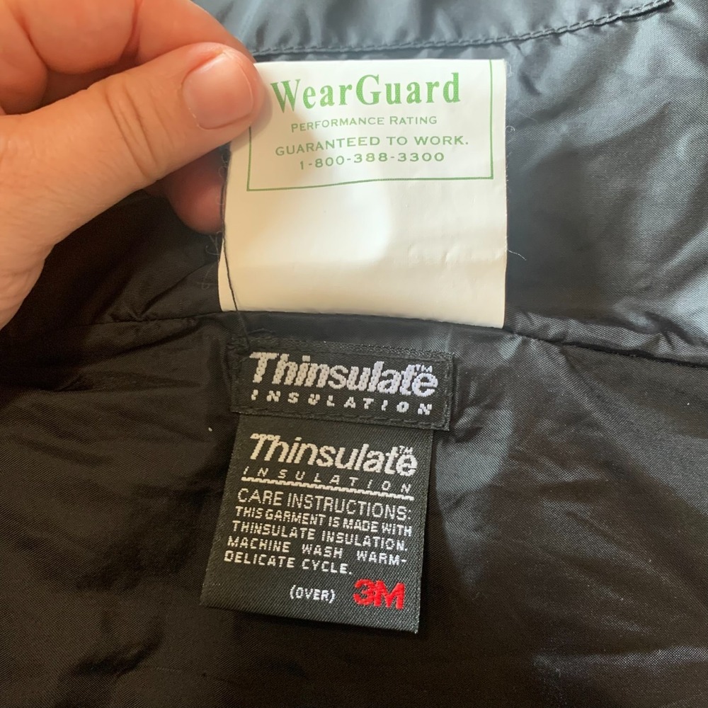 WearGuard 1444 Quilted Thinsulate Jacket Mens XL Black Waterproof Insulated - Picture 8 of 9